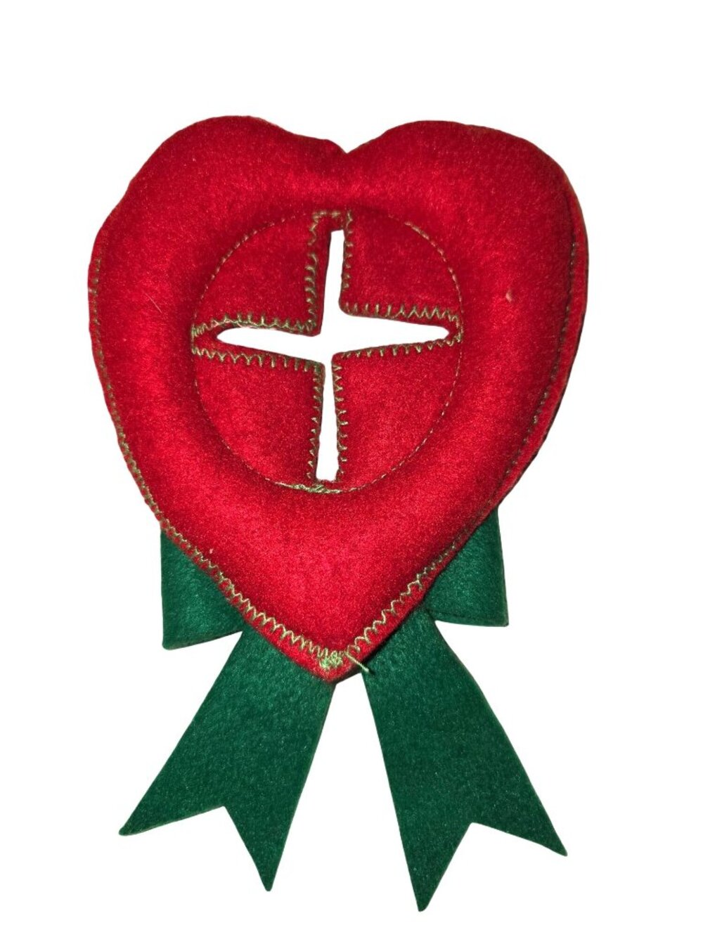 Vintage 1970s Christmas Star Heart Felt Door Knob Covers, 2 Pcs - Picture 5 of 7